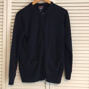 Kids Navy Blue Cardigan Sweater. SZ 14/16